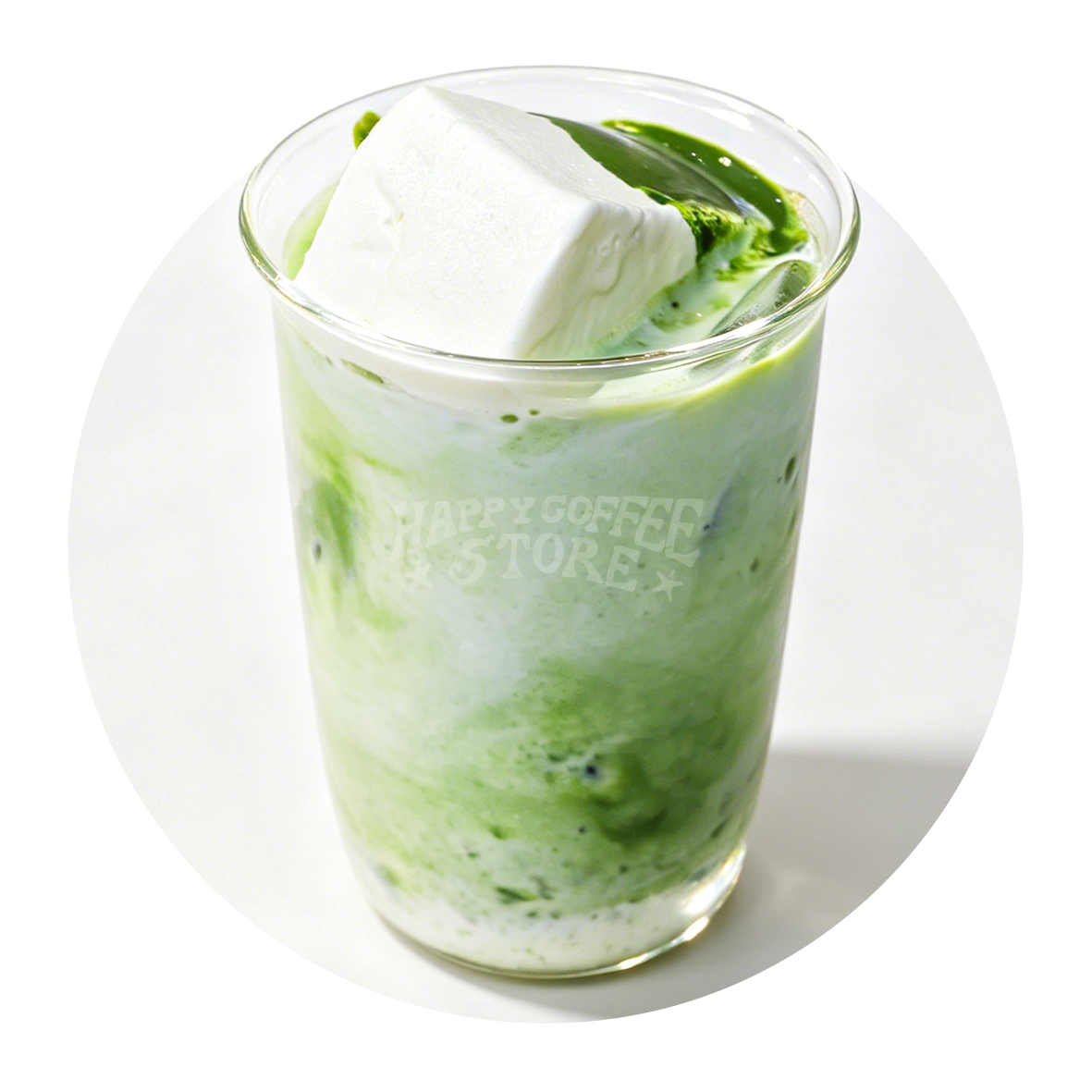 抹茶奶砖鲜奶茶